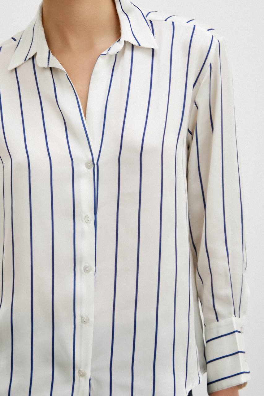 Satin stripped shirt