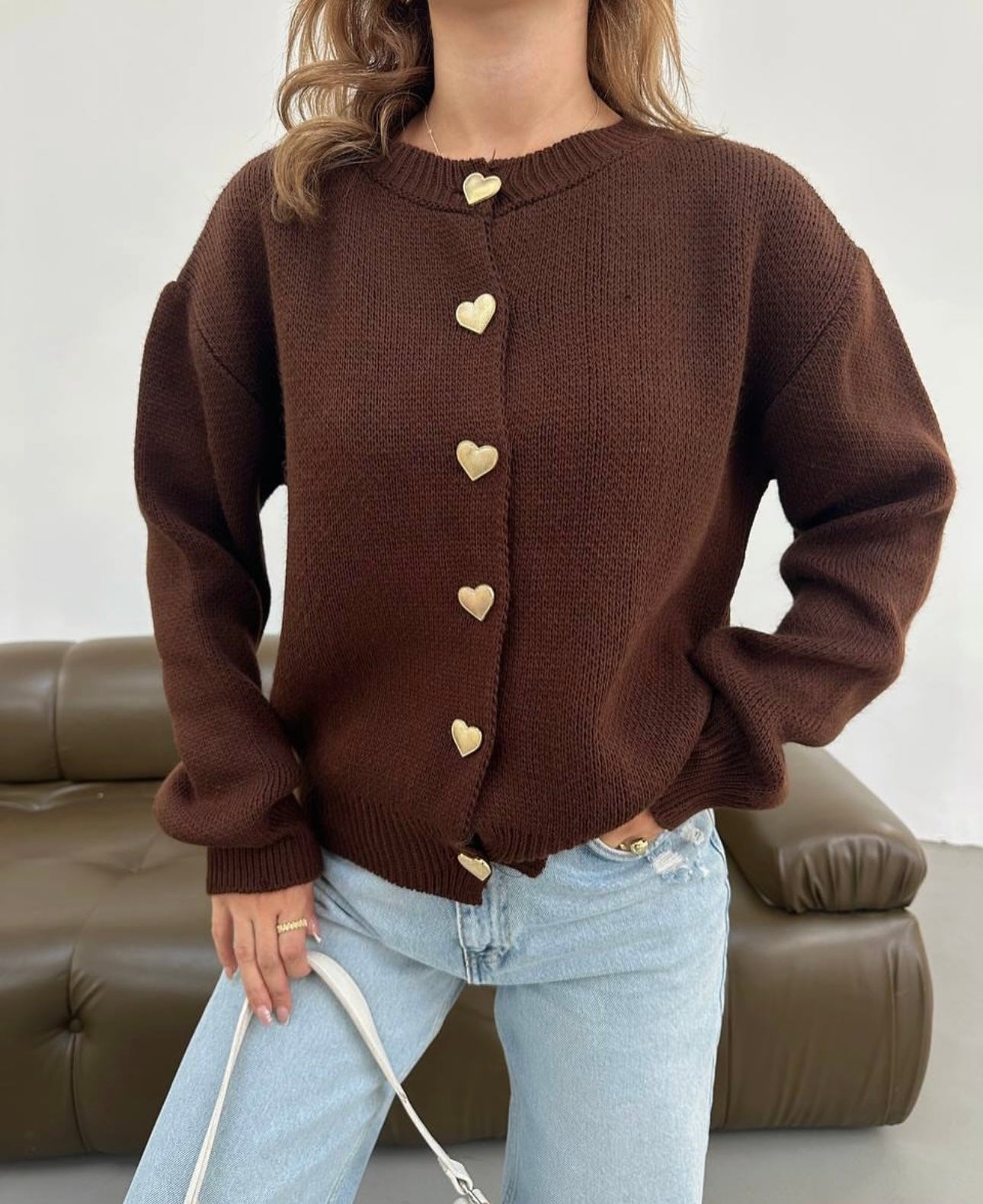 Heart Button Knit Cardigan