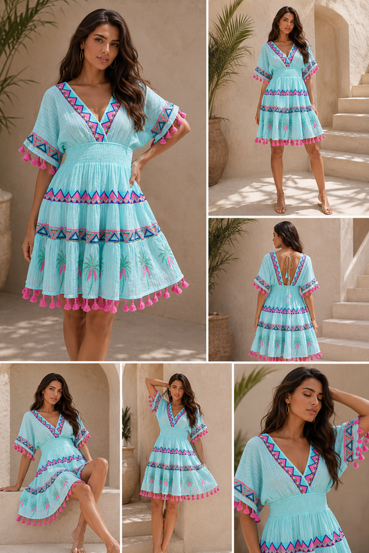 Summery blue dress - short