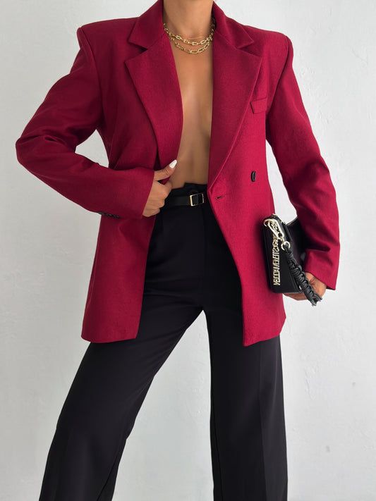 Velvet Buttoned Blazer