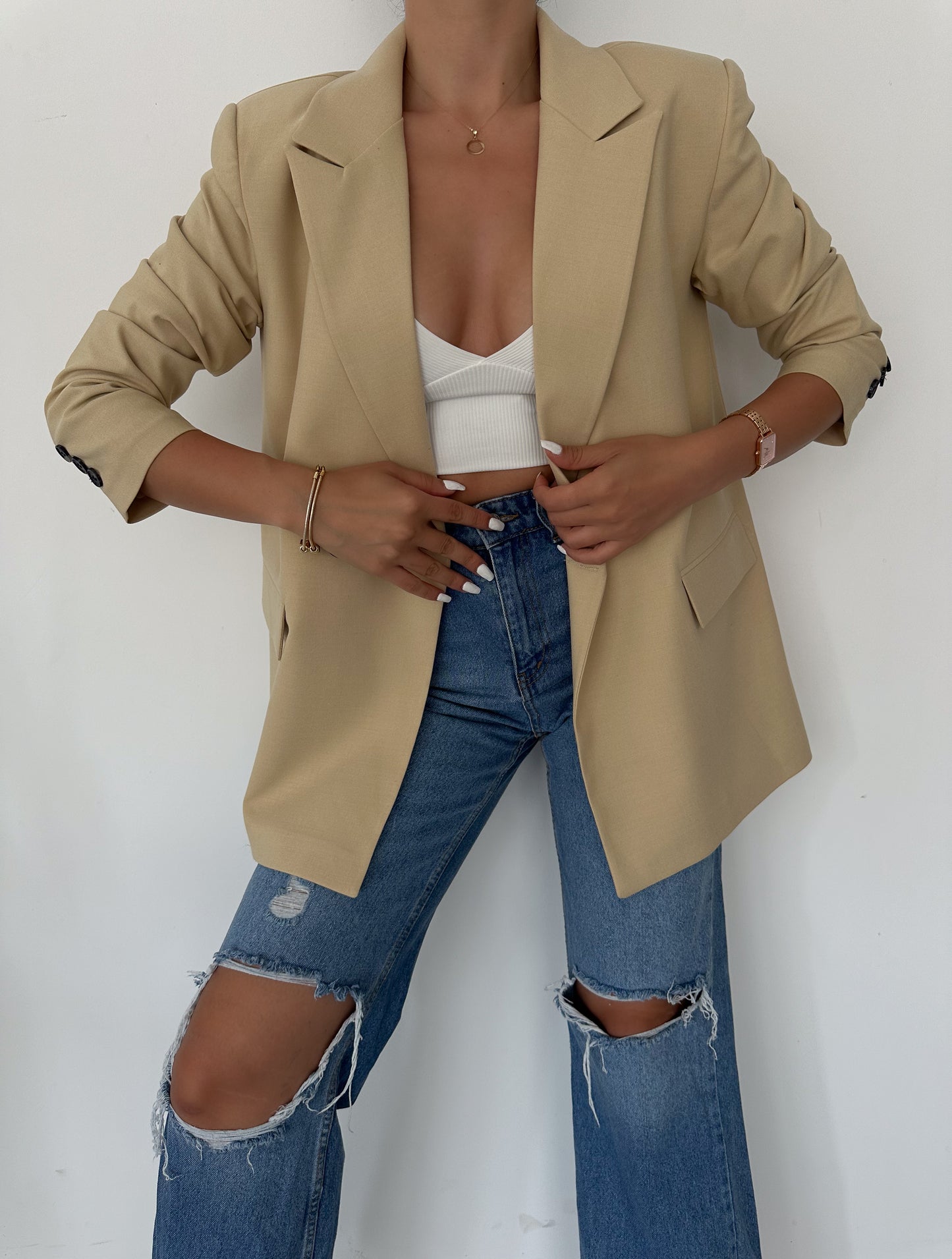 OVERSIZE BLAZER WITH PADDED SHOULDERS