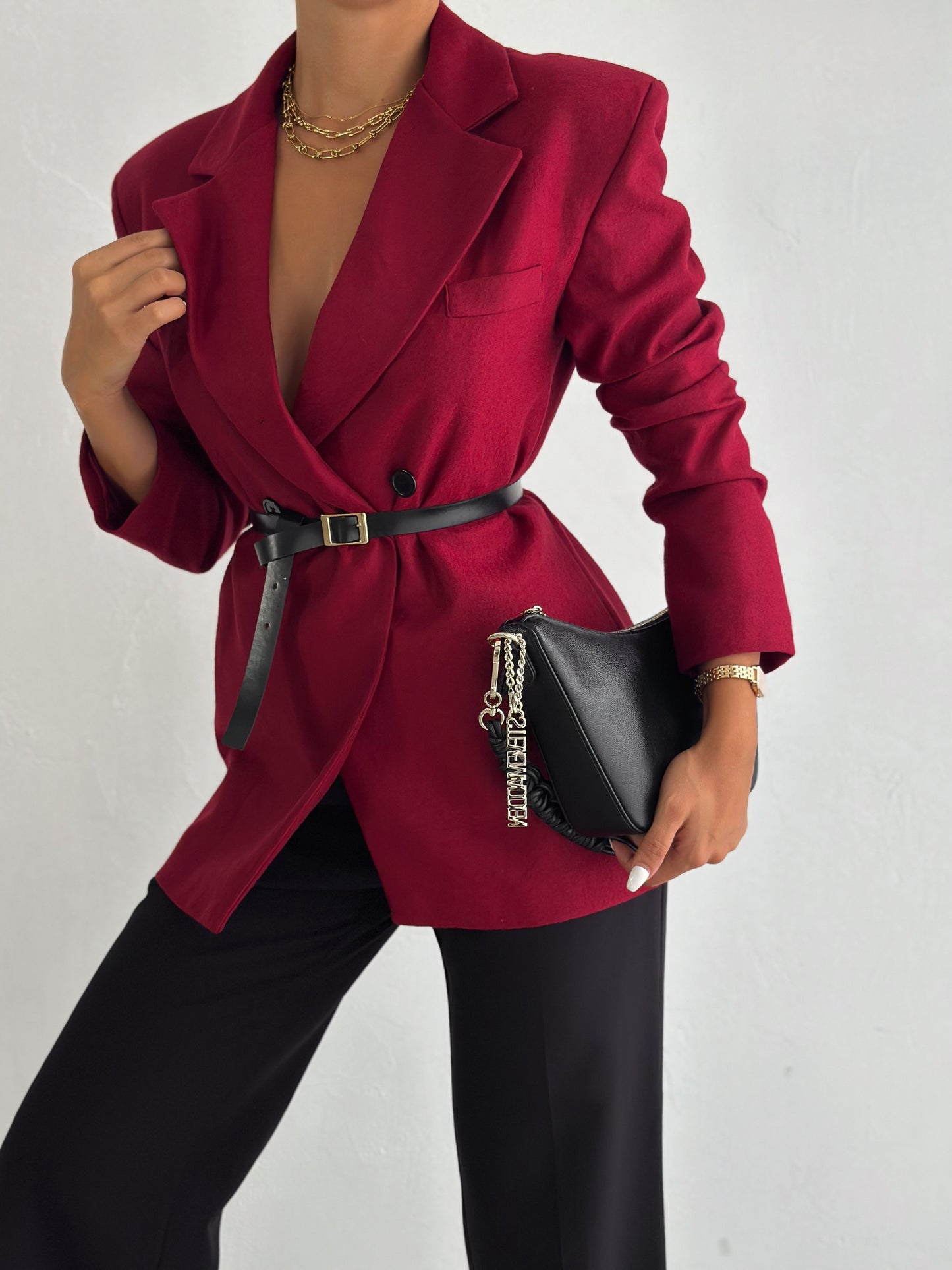 Velvet Buttoned Blazer