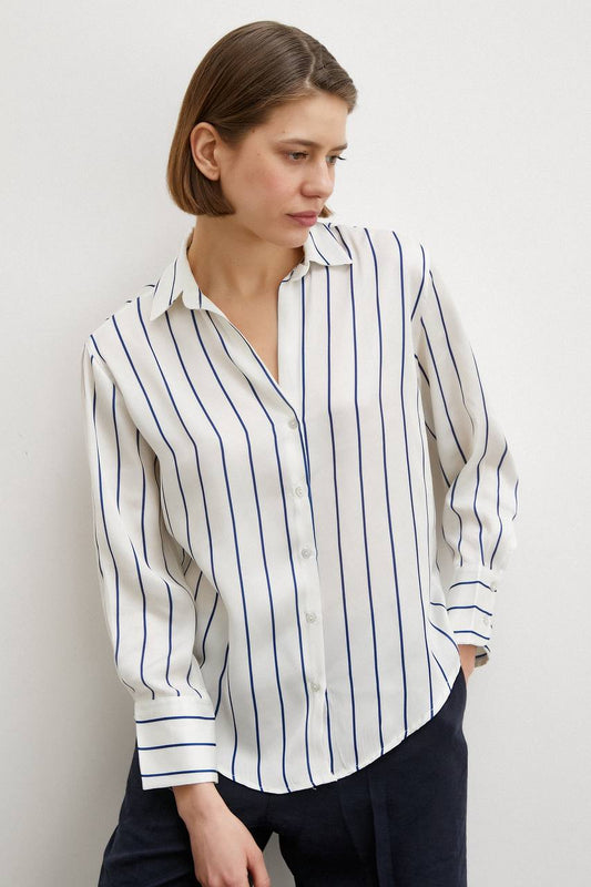 Satin stripped shirt