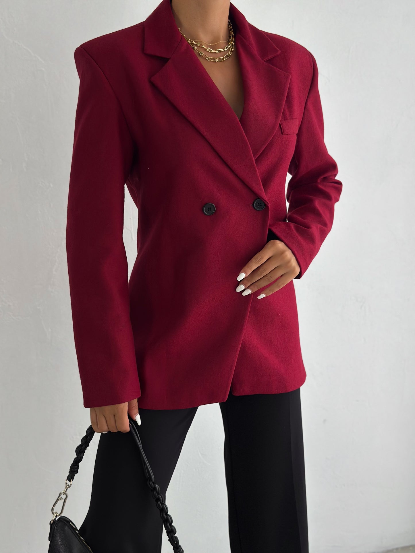 Velvet Buttoned Blazer