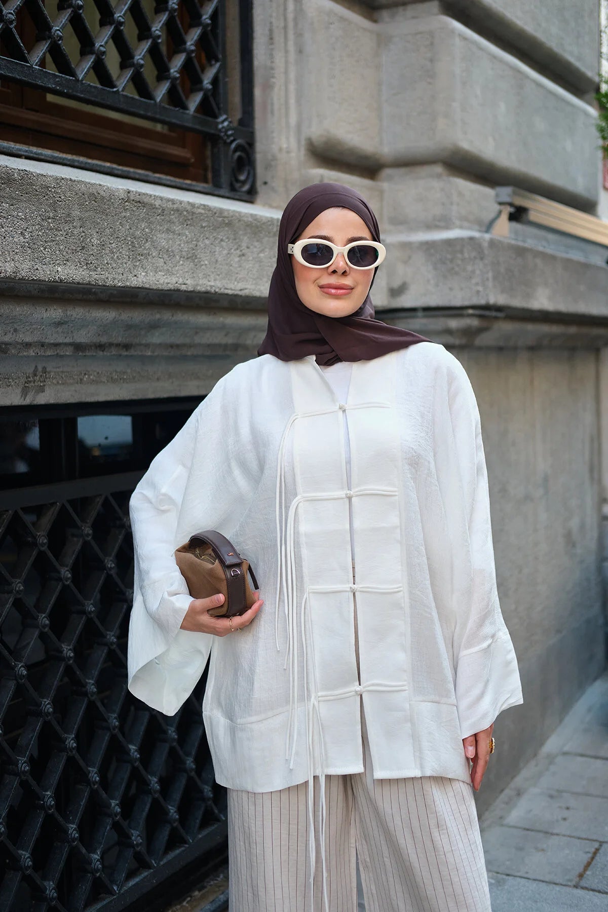 Sheer Tie-Front Overshirt