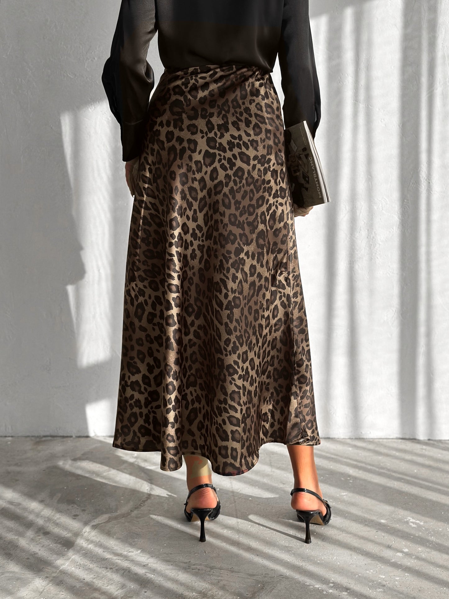 Leopard Silk Skirt