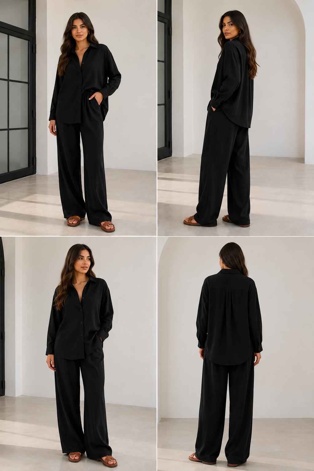 Shirt & Wide Leg Pants Set