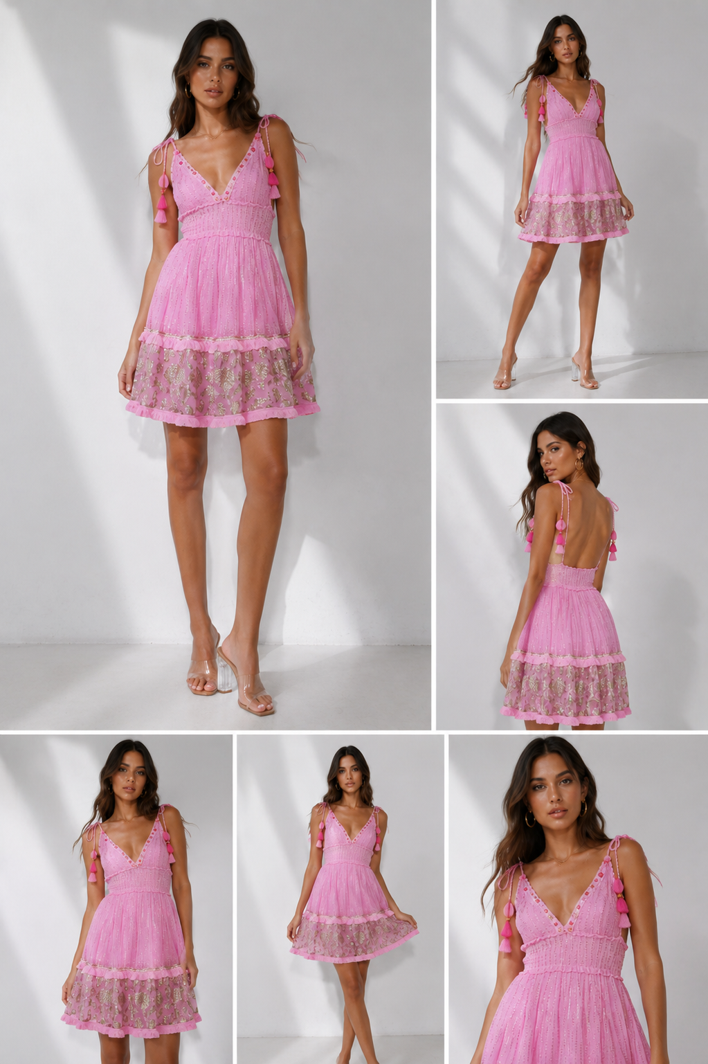 Pink straps short dress