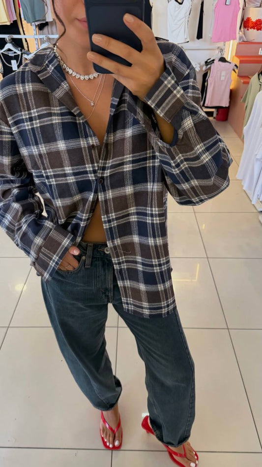 Everyday Oversized Plaid Shirt
