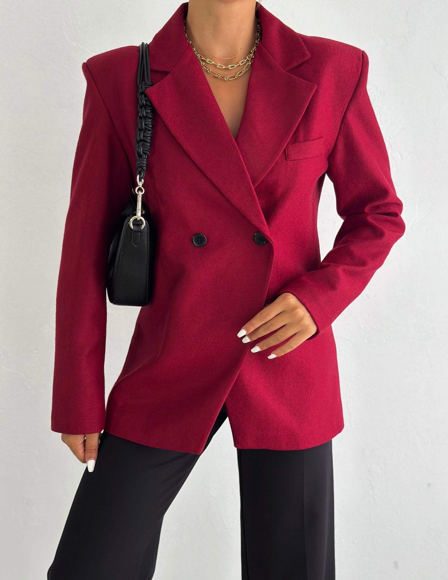 Velvet Buttoned Blazer