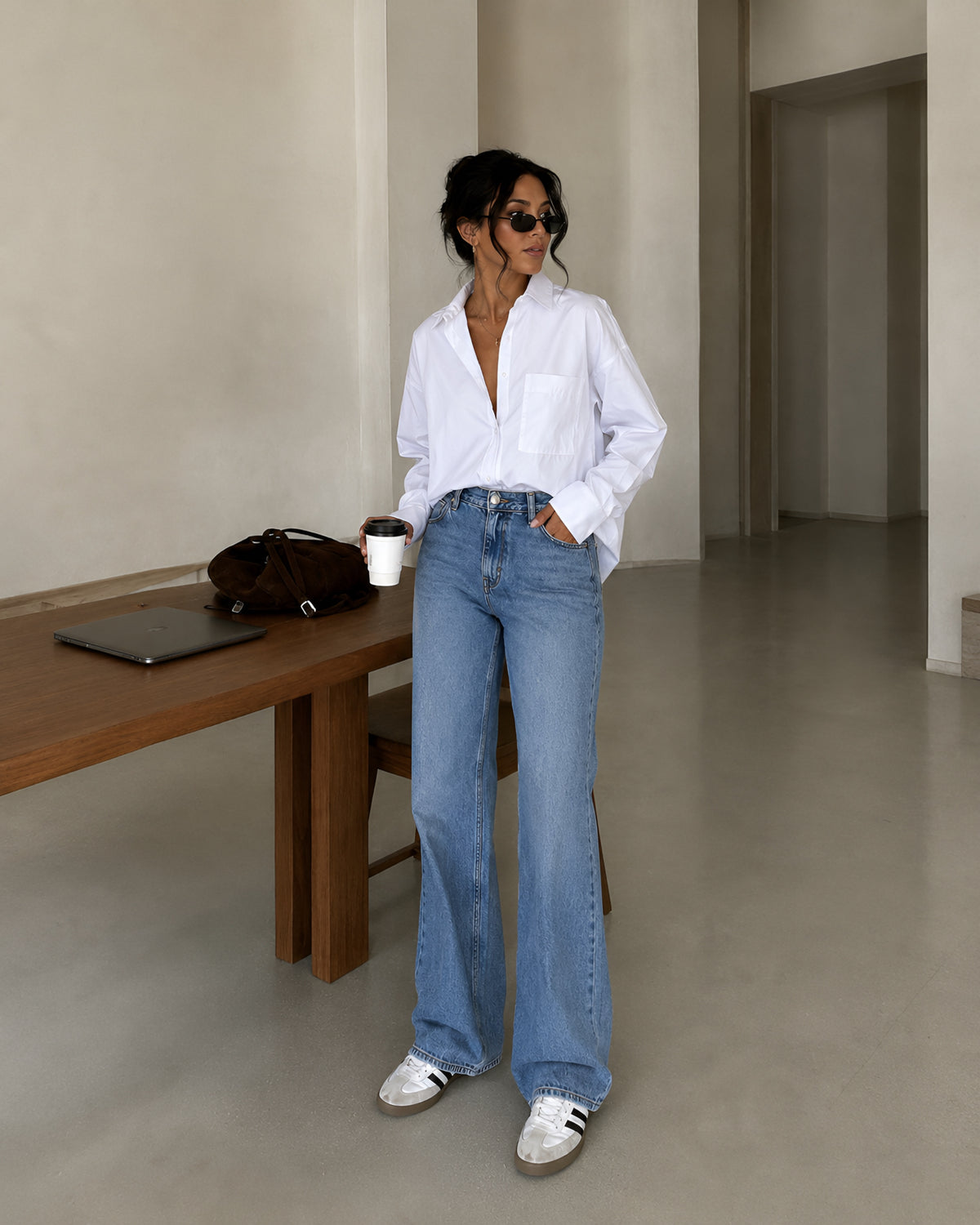 Classic White Button-Up Shirt
