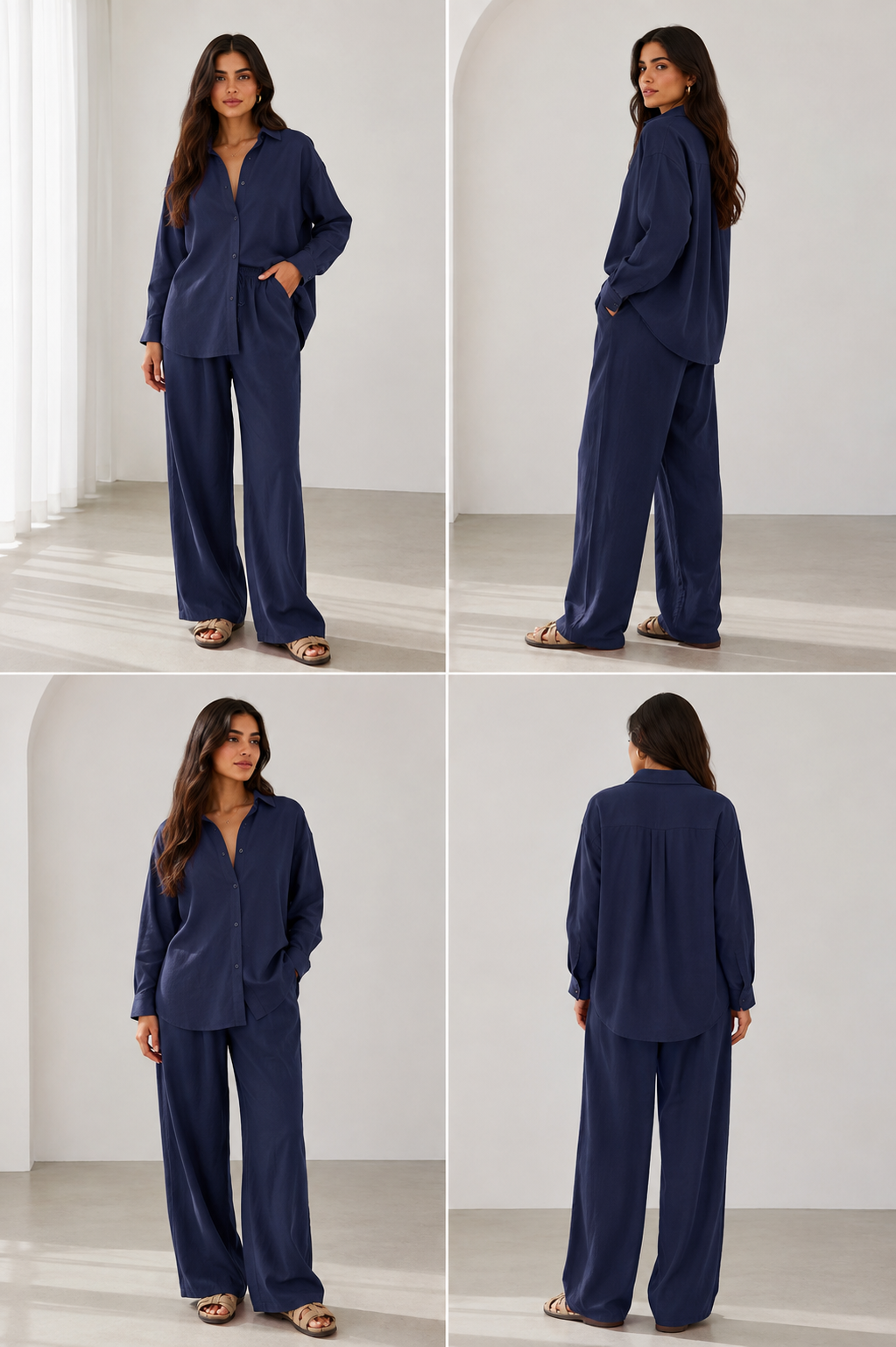 Shirt & Wide Leg Pants Set