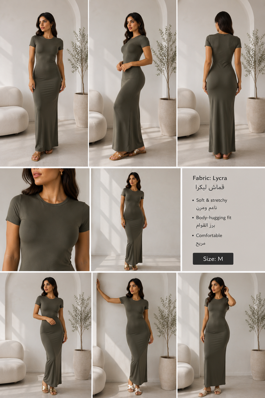 Sleek half sleeve dress