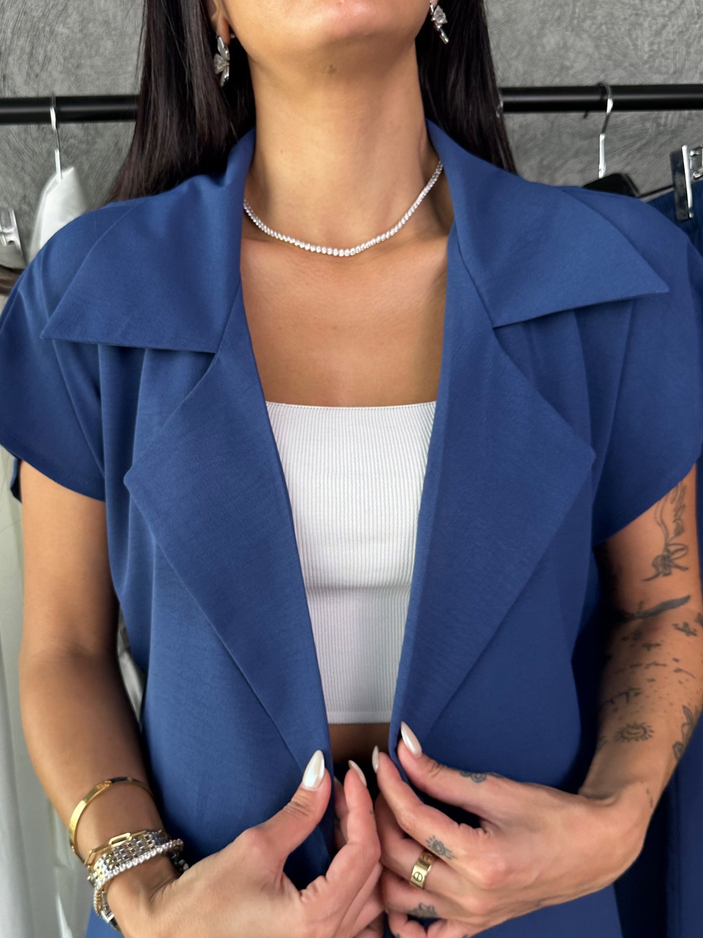 The Flowing Half Sleeve Vest Set