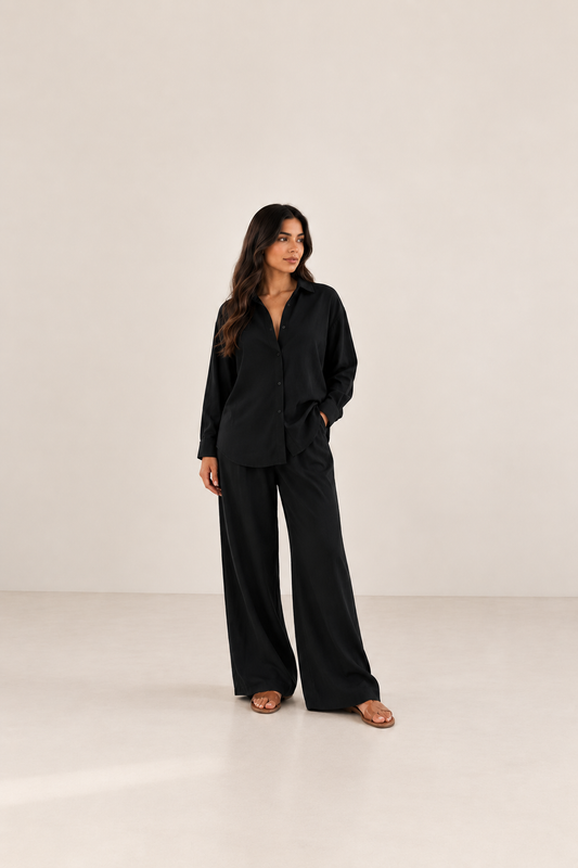 Shirt & Wide Leg Pants Set