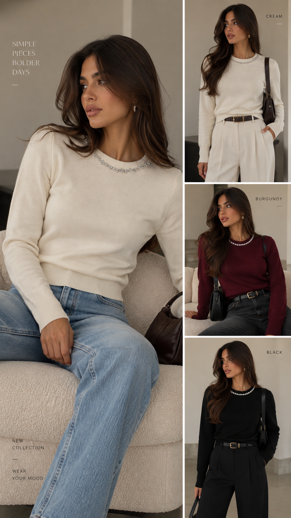 Cryatal Neck Knit