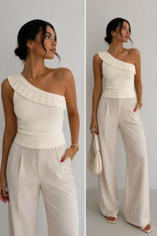 One shoulder Stretchy Top