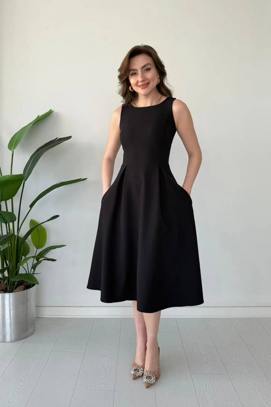 Pleated Midi Dress