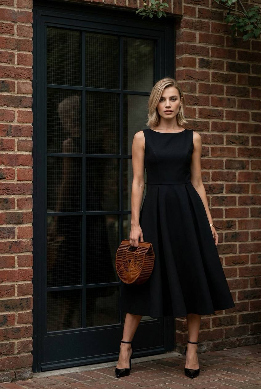 Pleated Midi Dress