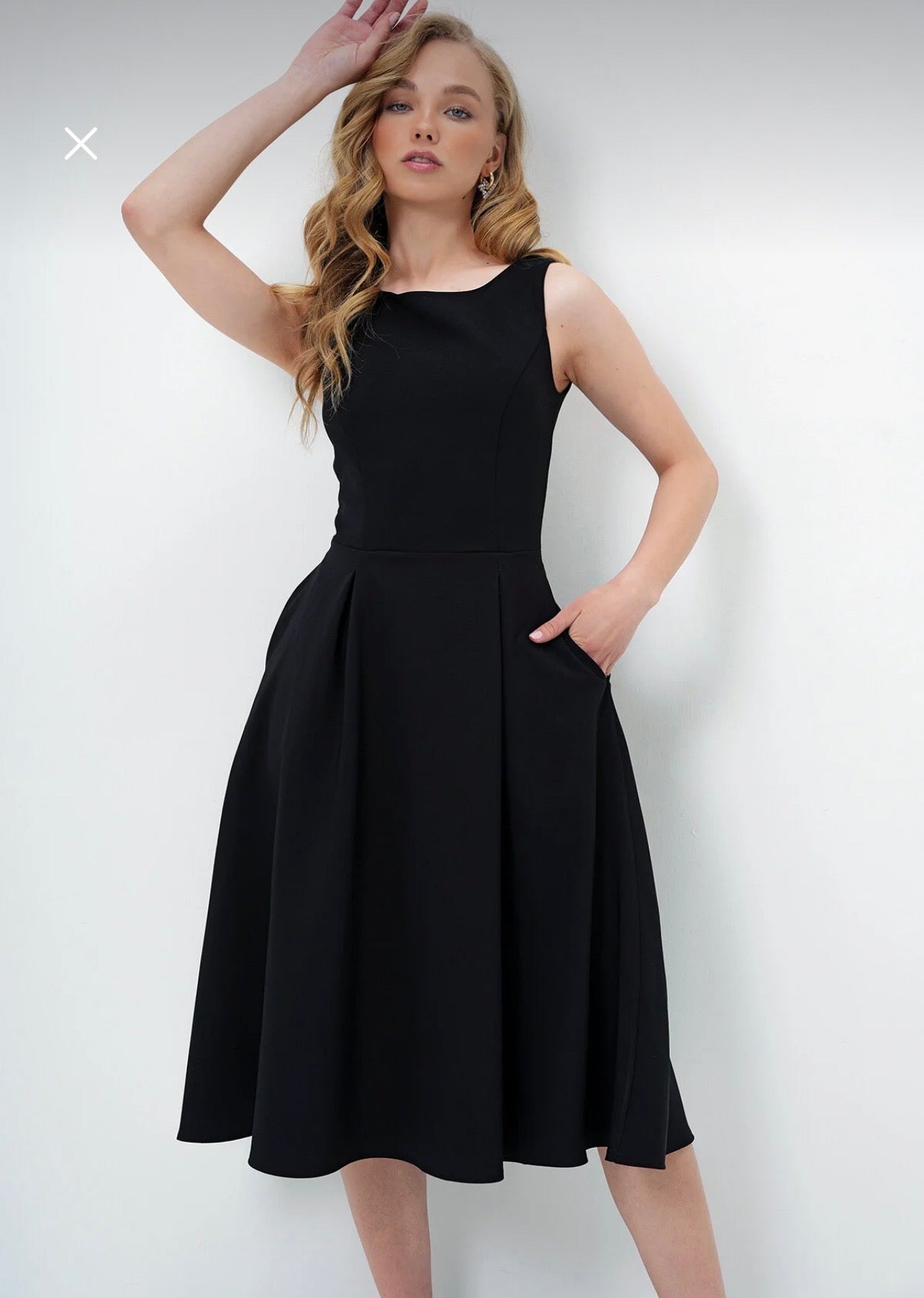 Pleated Midi Dress