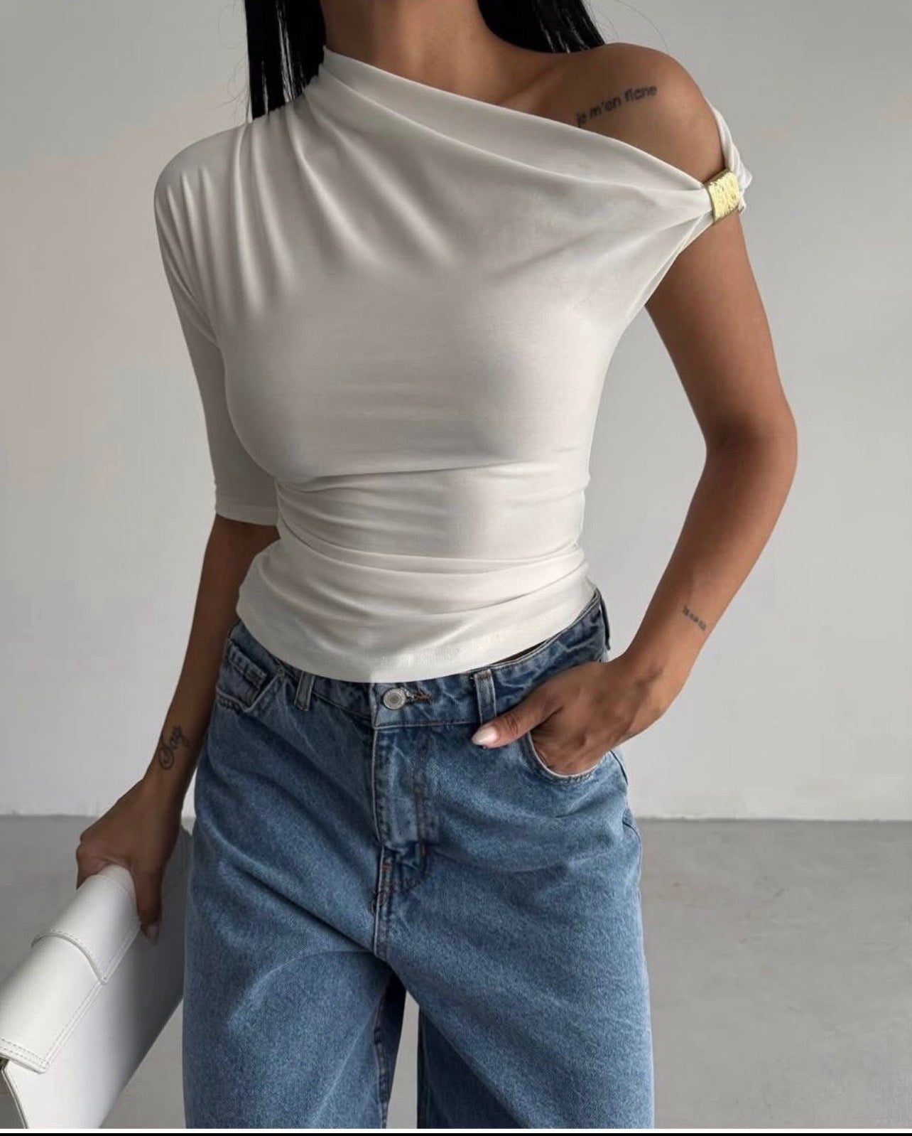 Asymmetirc Draped Top