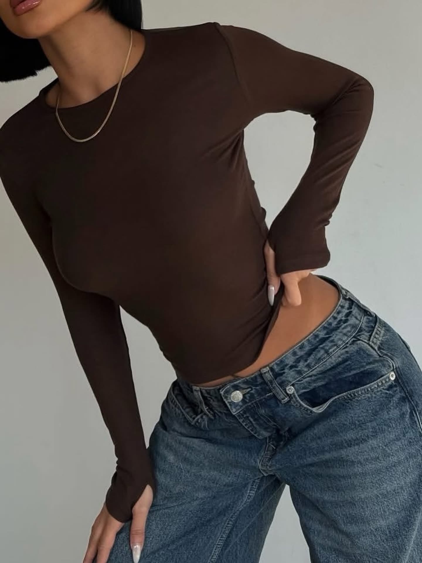 Rounded stretchy long sleeve