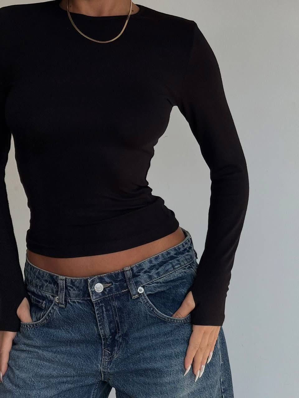Rounded stretchy long sleeve