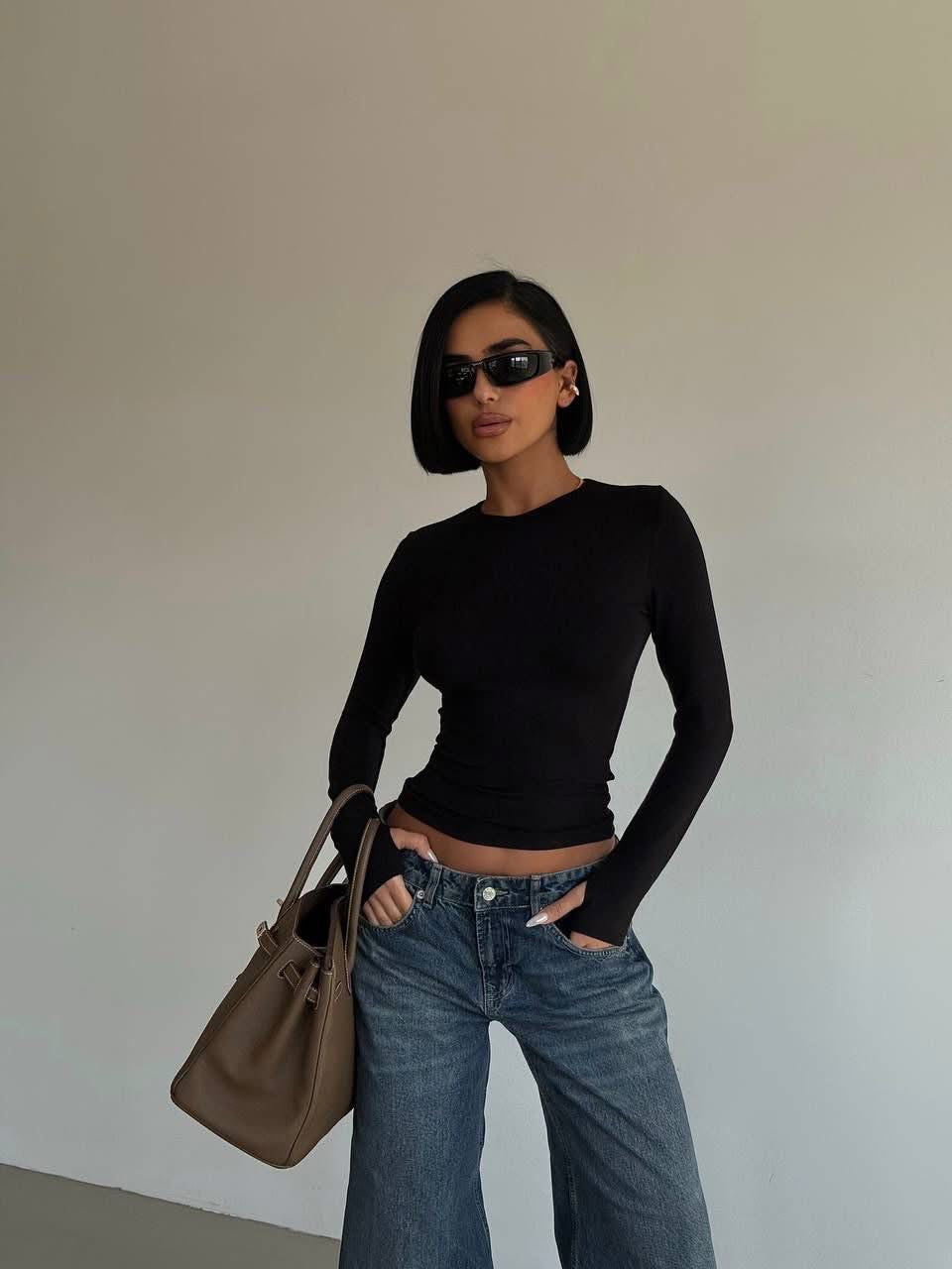 Rounded stretchy long sleeve