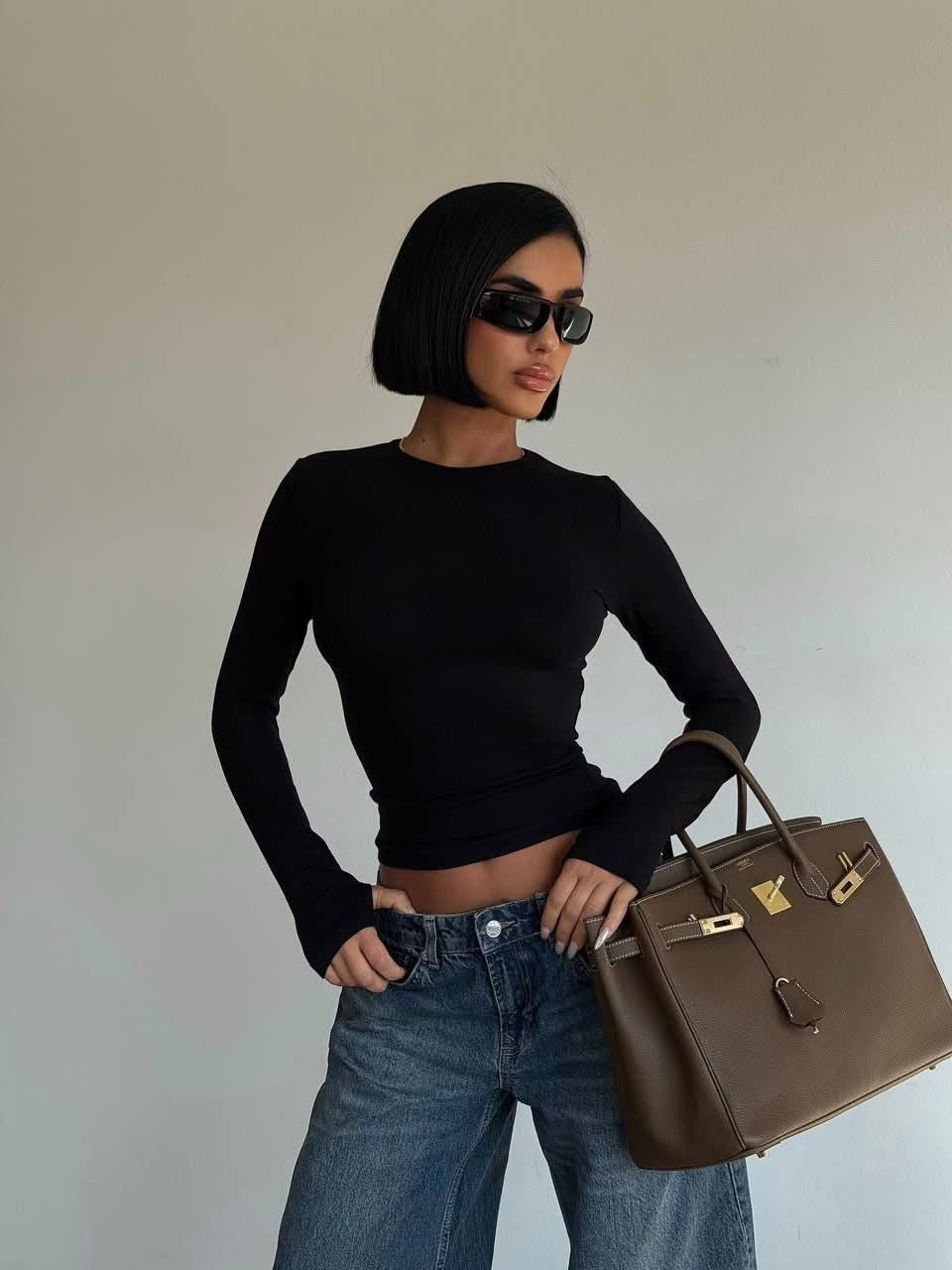 Rounded stretchy long sleeve