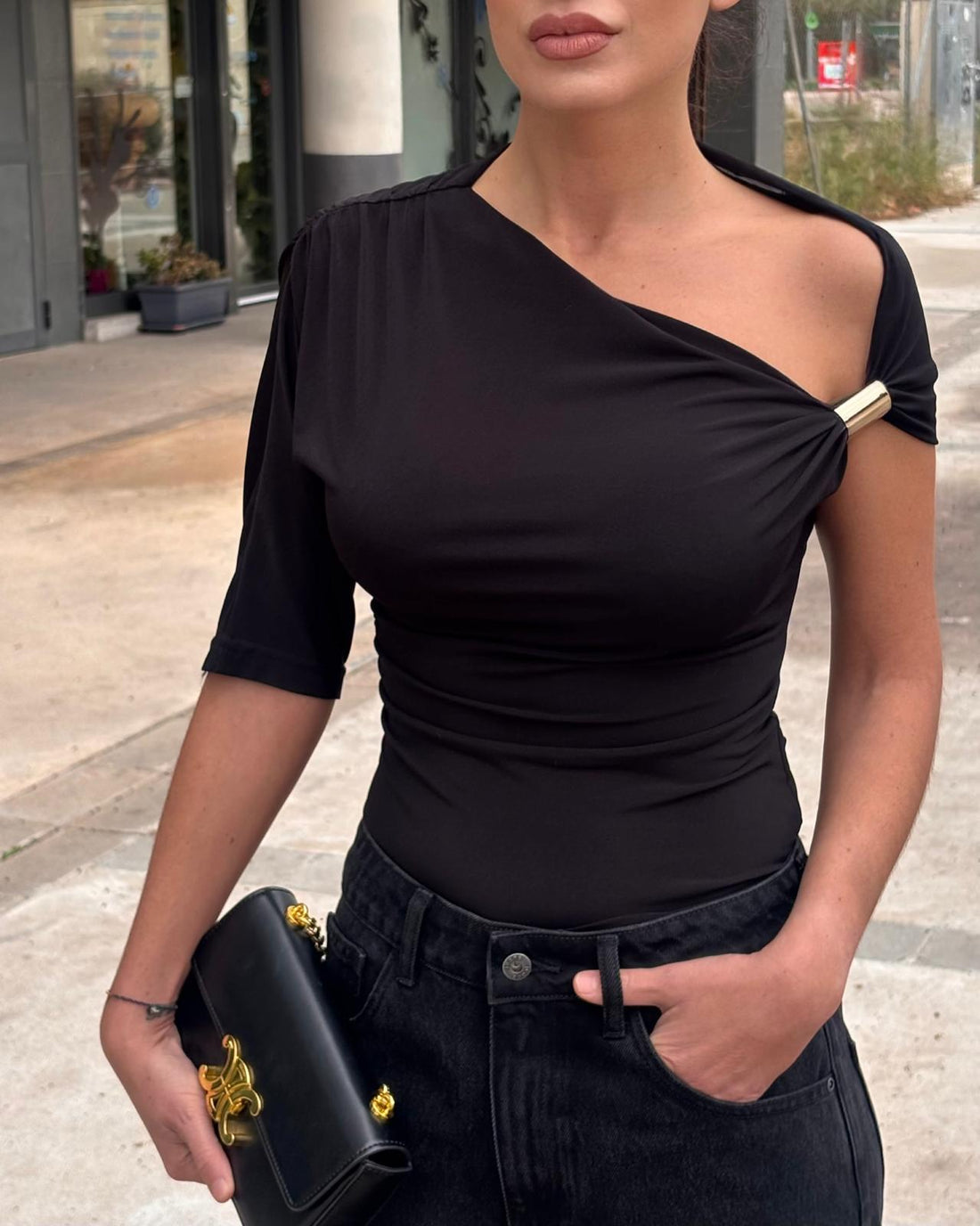 Asymmetirc Draped Top