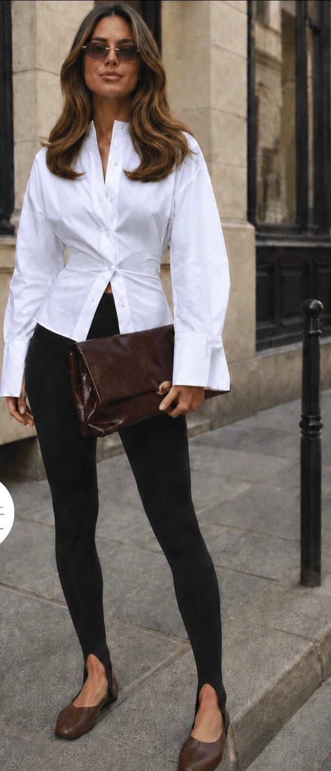 Black Stirrup High waist cotton leggings