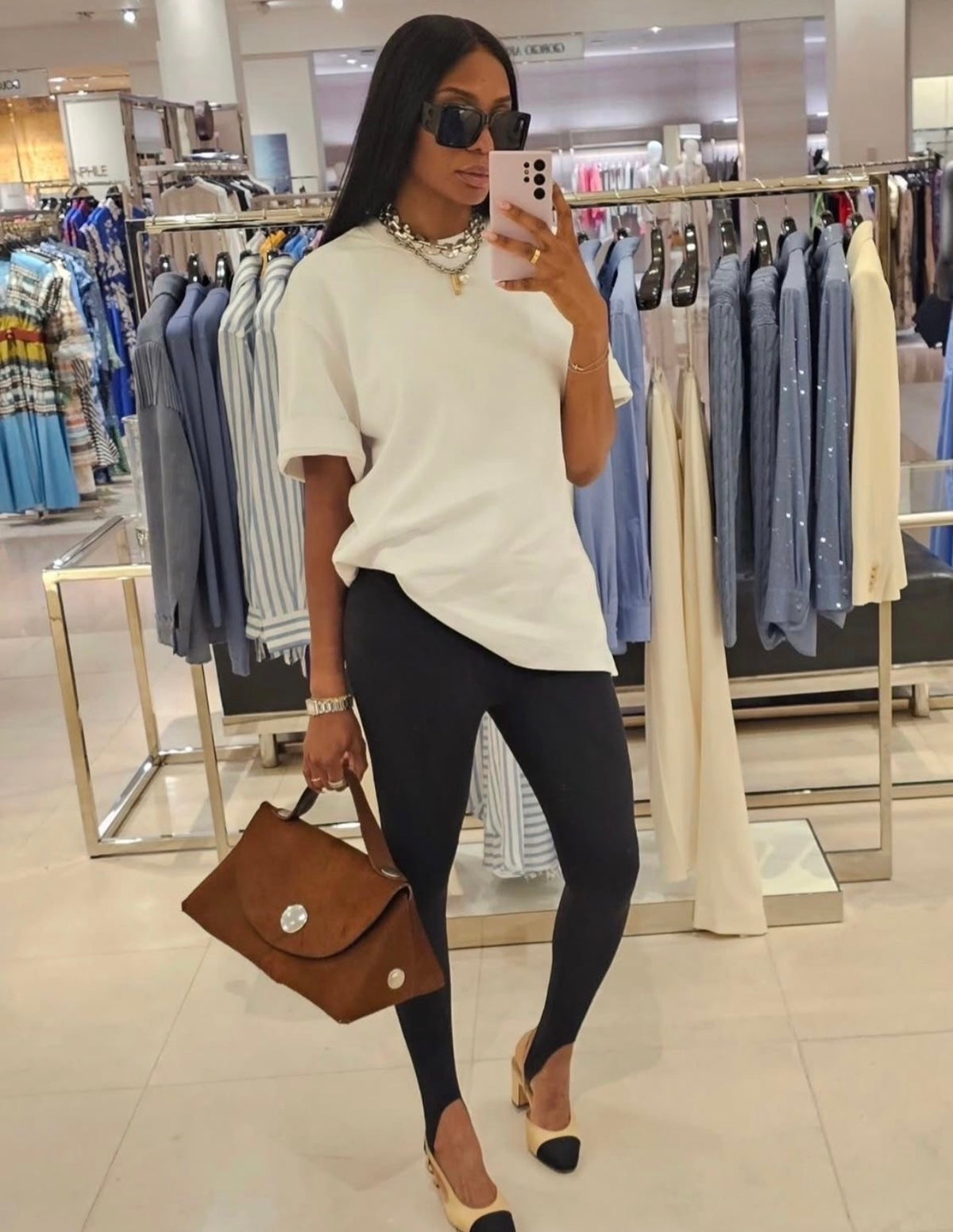 Black Stirrup High waist cotton leggings
