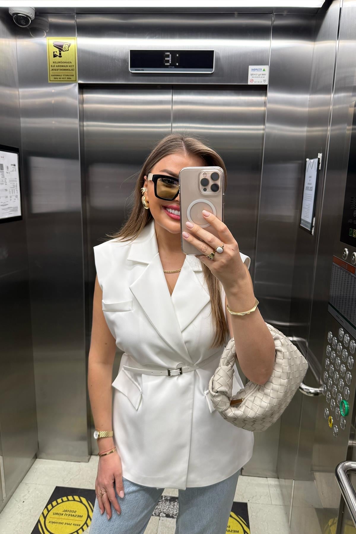 Belted Sleeveless Blazer Vest