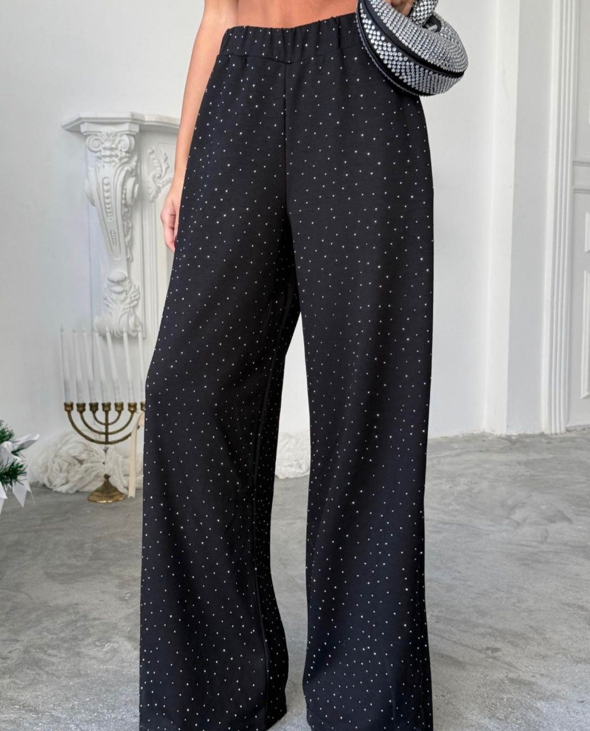 Polka Dot Wide-Leg Pants