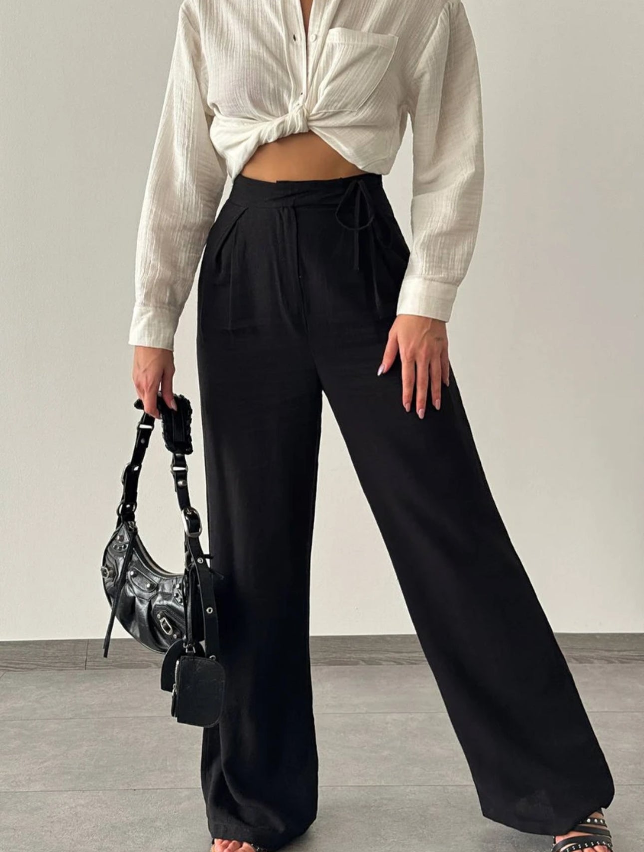 Linen Wide Leg Trouser - Belted