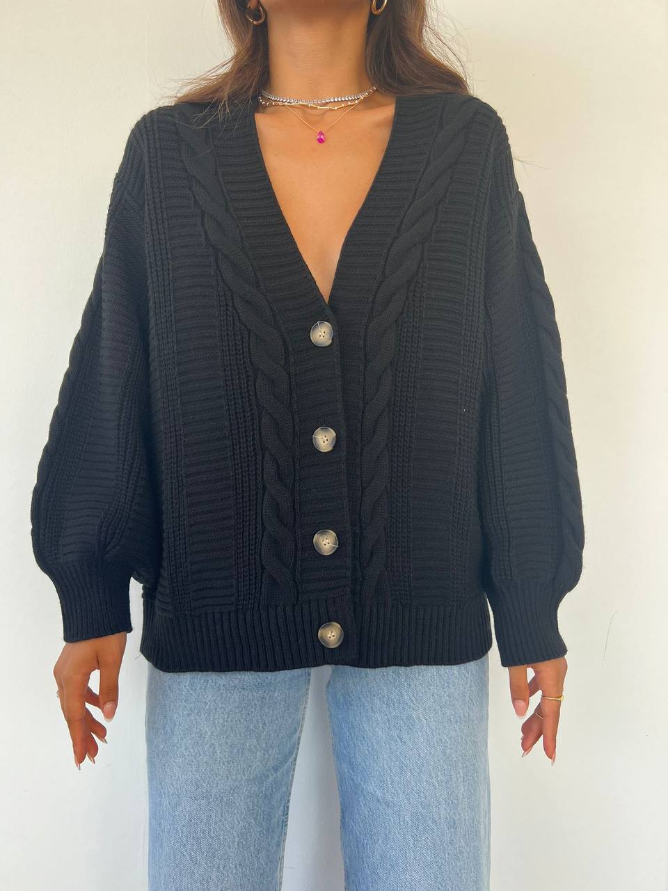 Oversize wool Buttoned Cardigan