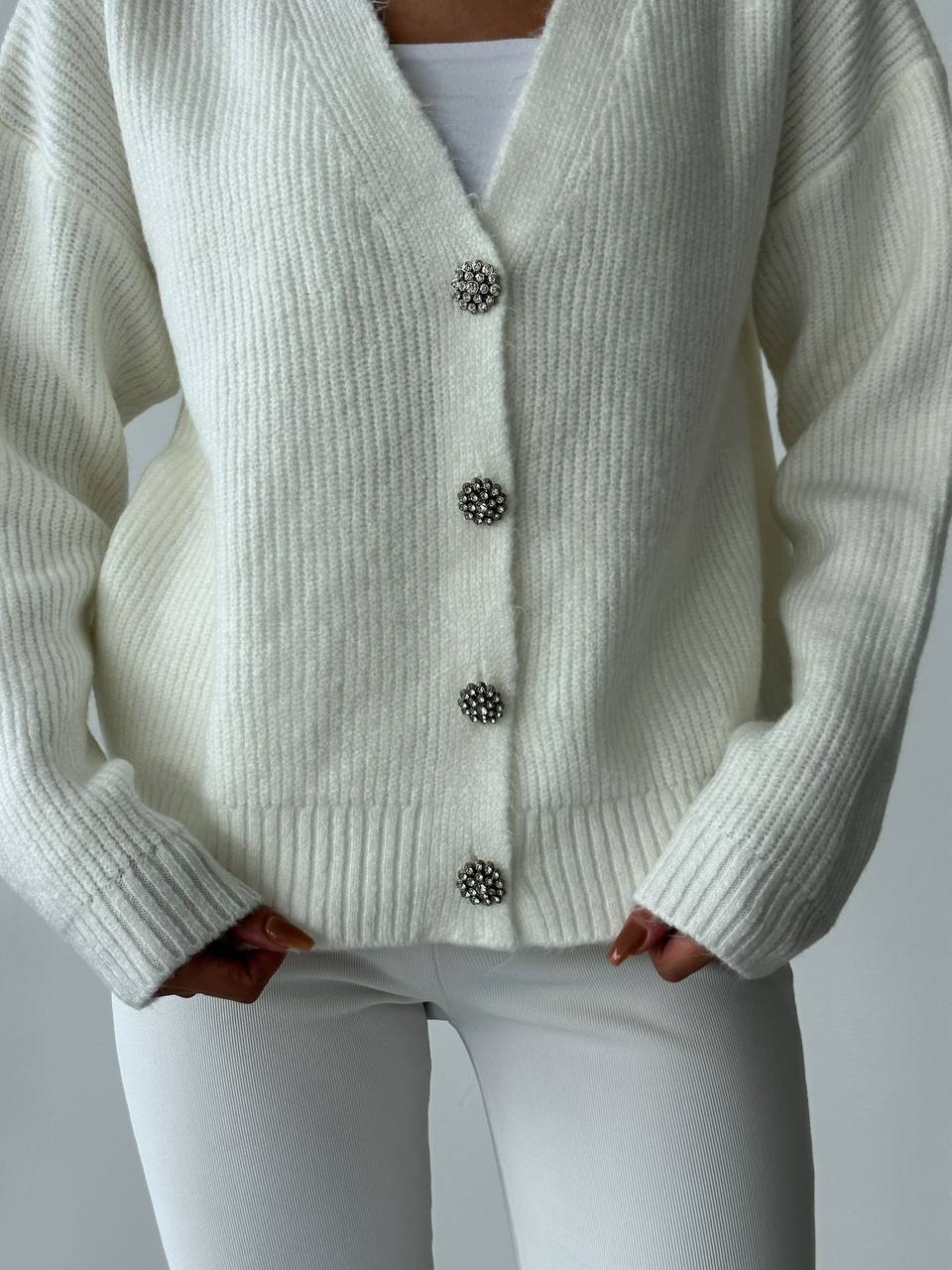 SOFT WOOL BLEND KNIT CARDIGAN