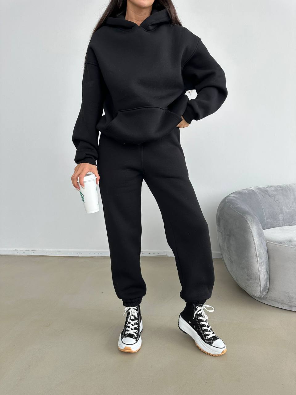 FLEECED HOODIE AND TROUSER