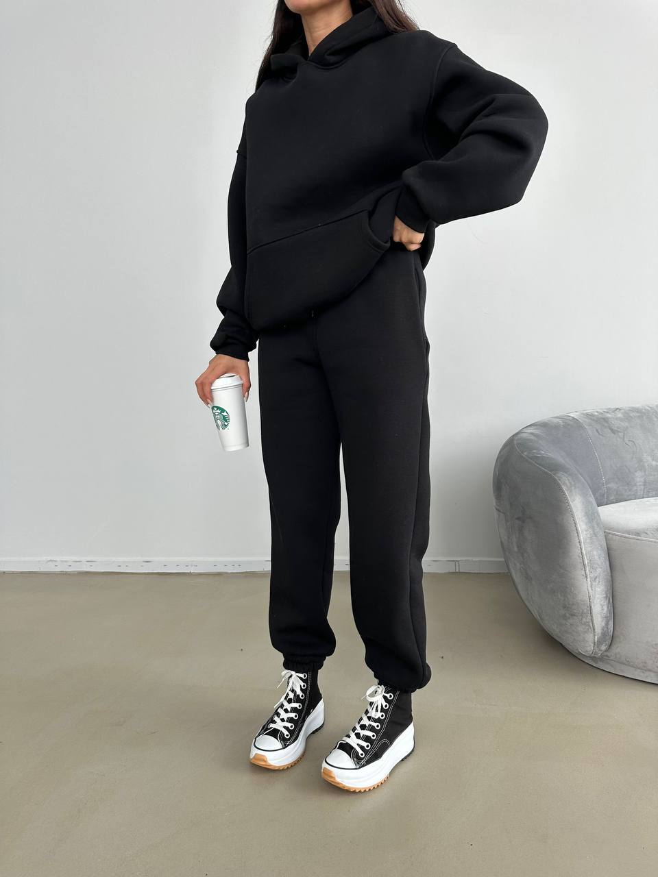 FLEECED HOODIE AND TROUSER