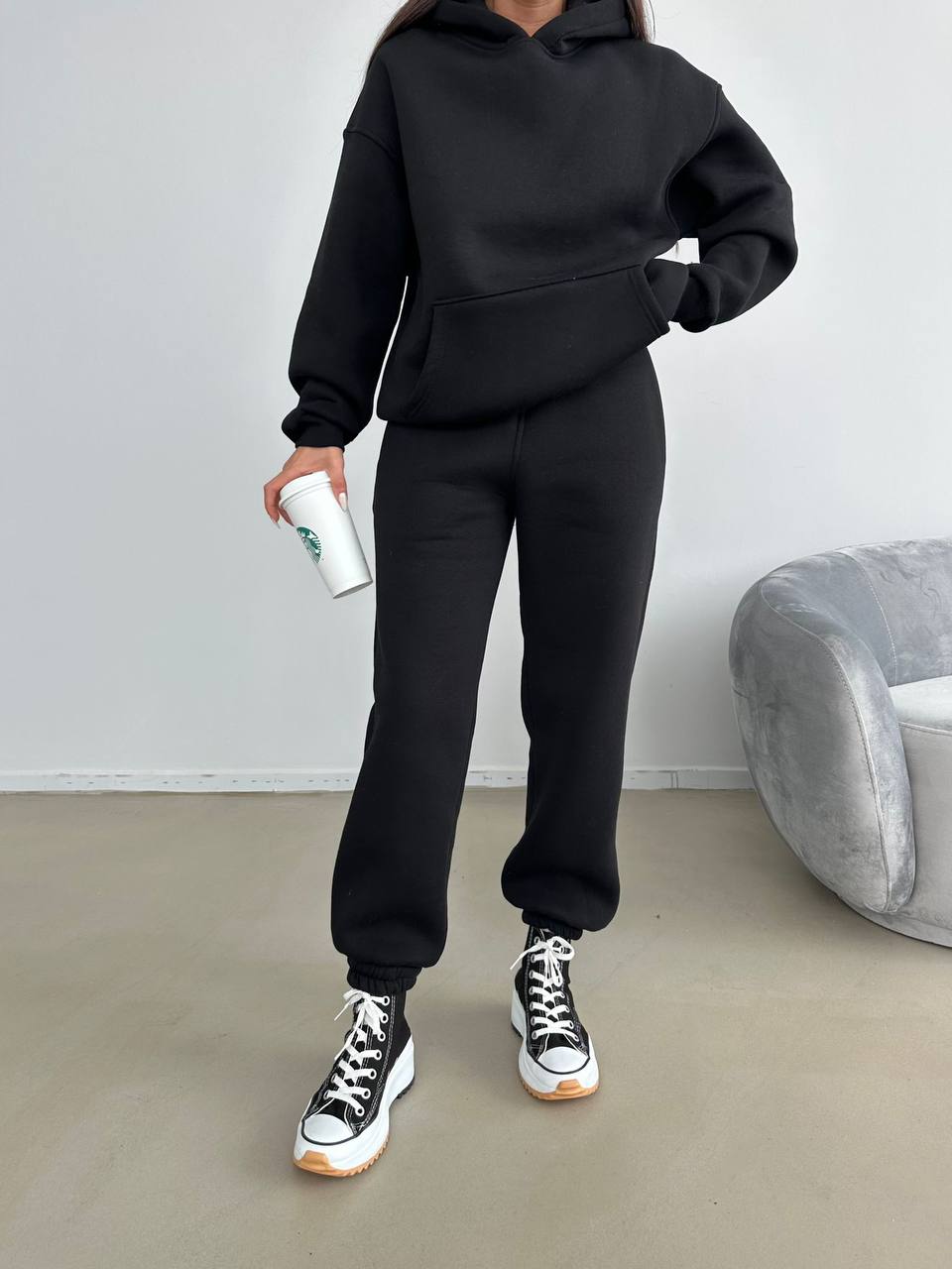 FLEECED HOODIE AND TROUSER