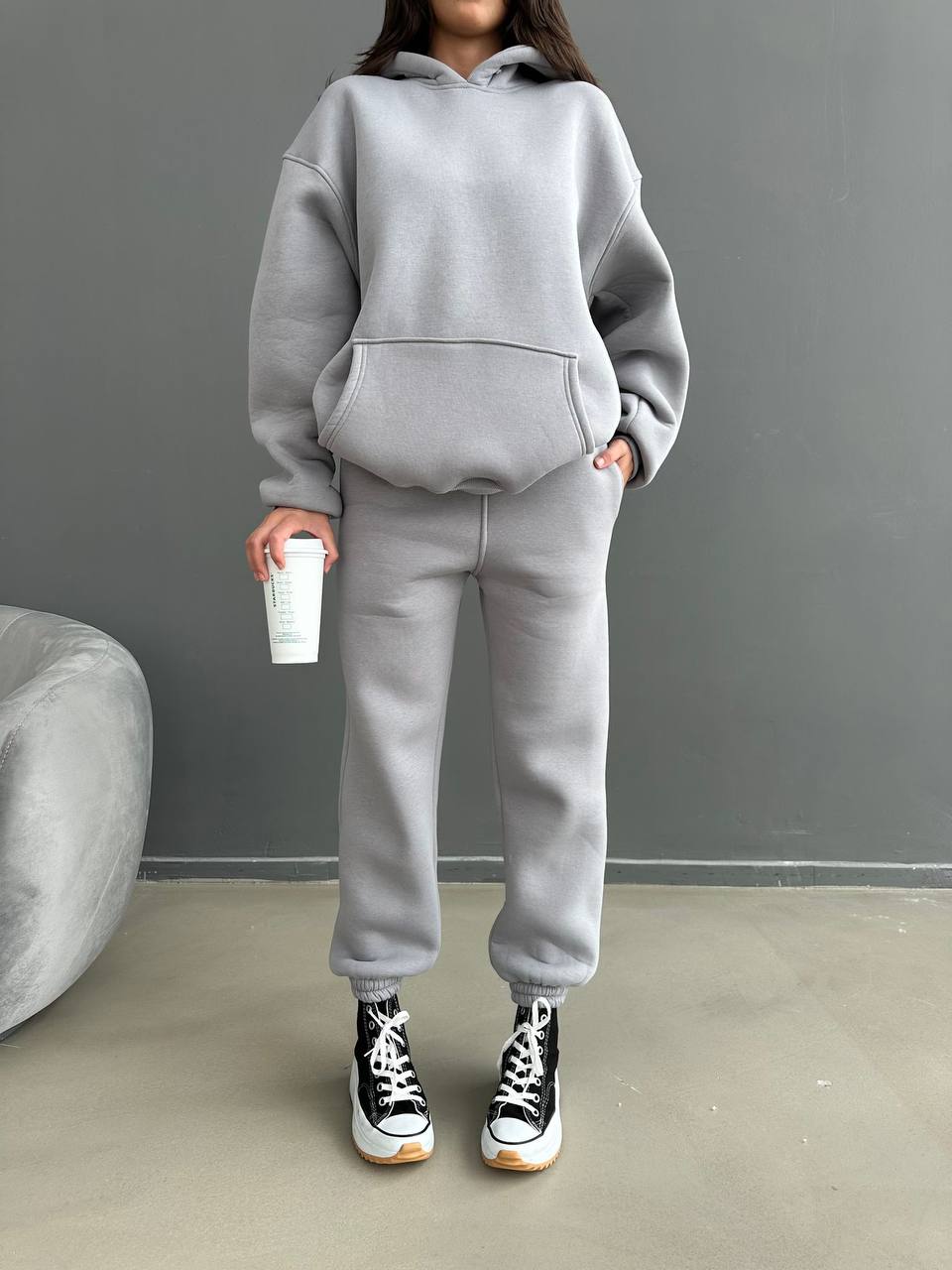 FLEECED HOODIE AND TROUSER