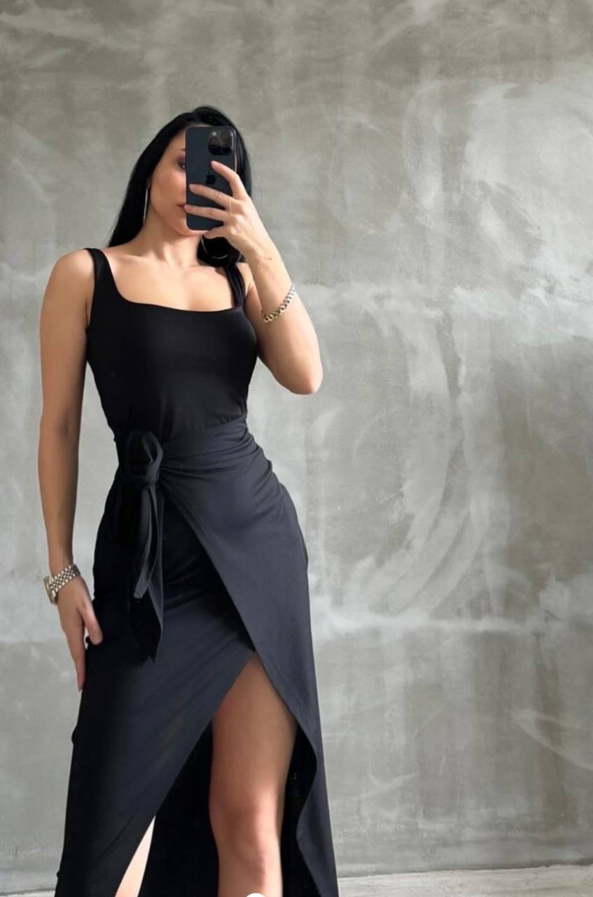 Sleek Twist Midi Dress