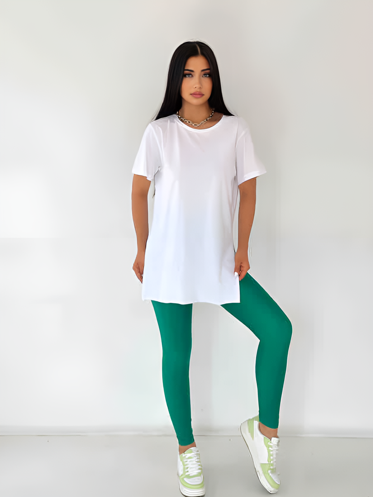 Original Round Neck Slit T-Shirt