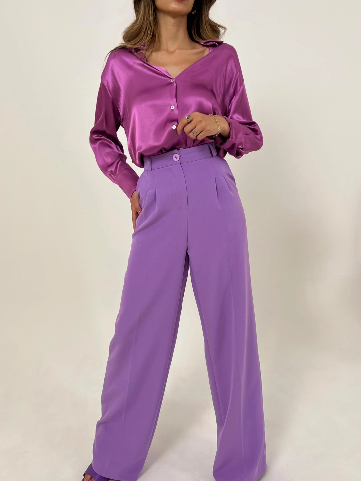 High Waisted Wide Leg Trouser