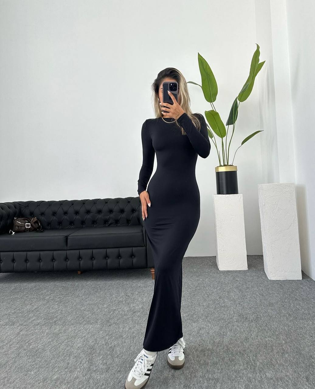 Sleek long sleeve dress