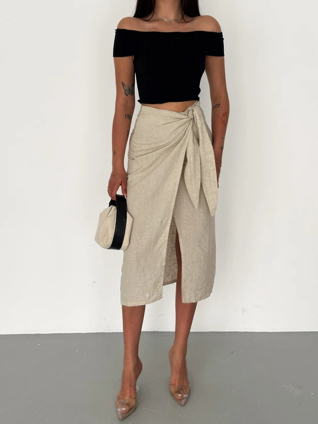 Wrap Linen Skirt