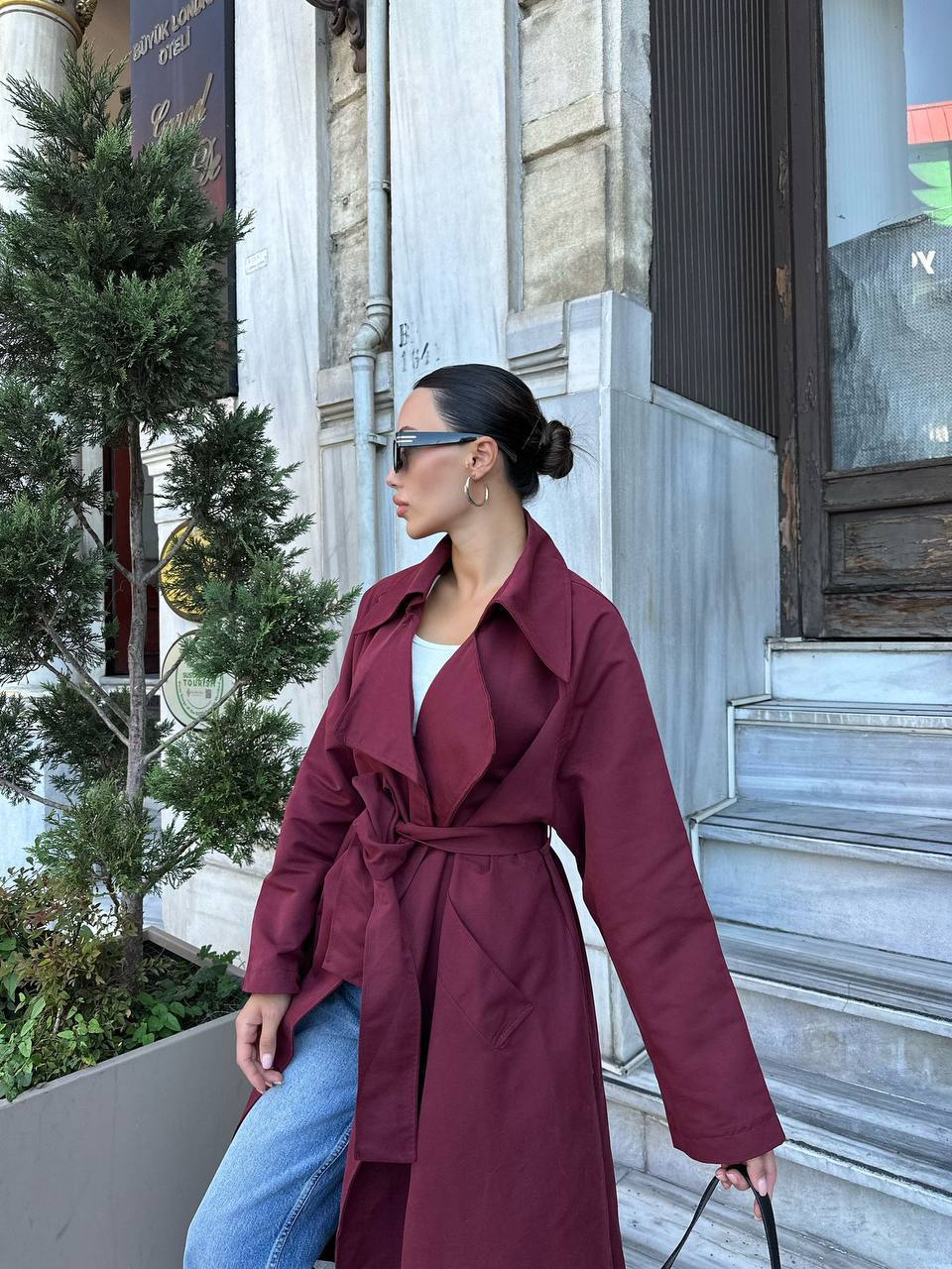 Flowing Belted Trench Coat