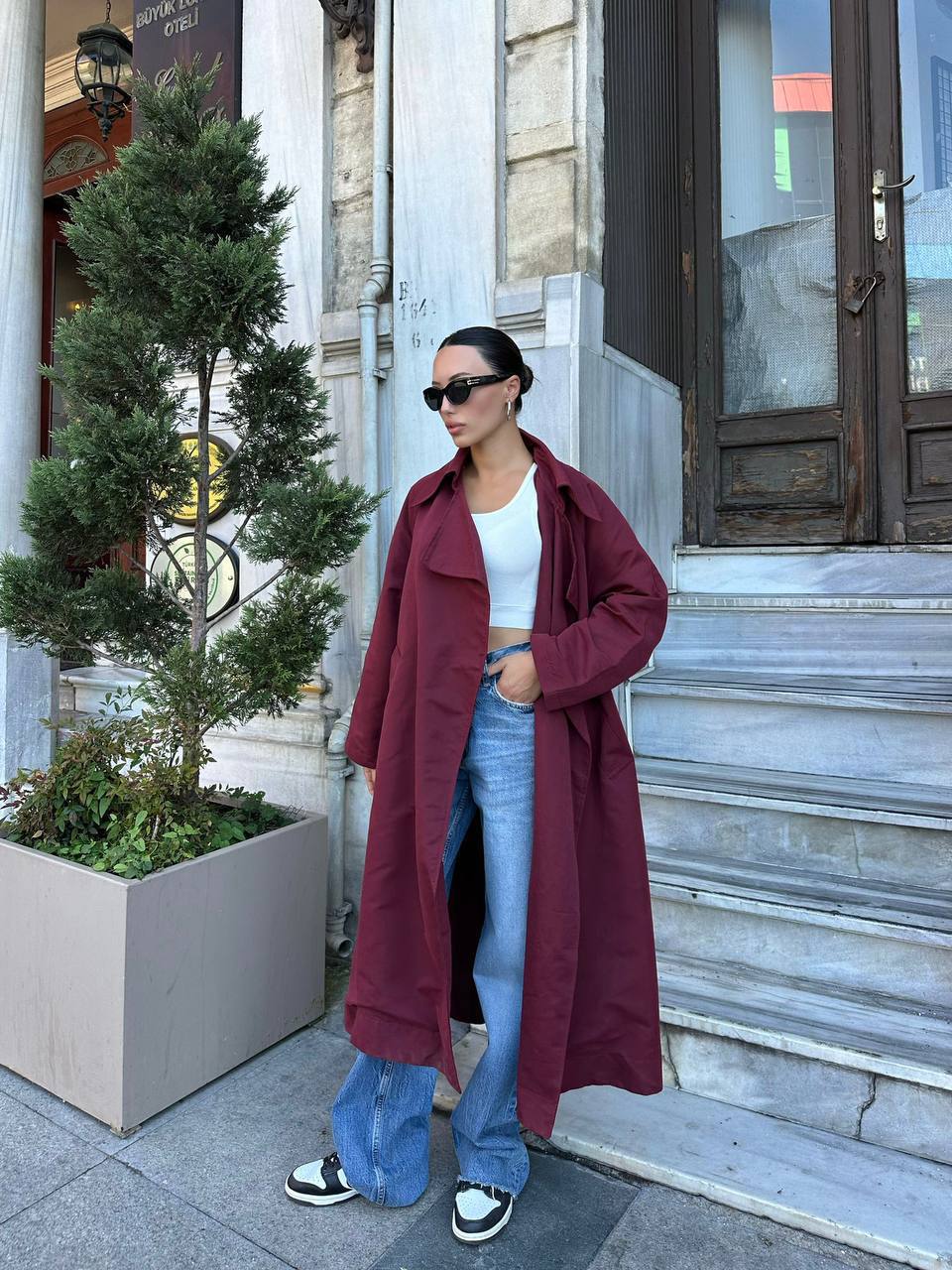 Flowing Belted Trench Coat