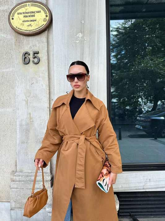 Flowing Belted Trench Coat