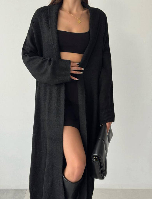 Wool Blend Long Cardigan
